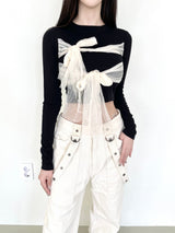 1101. シフォンリボンクロップT