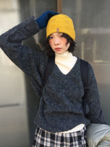 [MD Pick]ウールタッチブラッシュVネックニット (4 Colors)