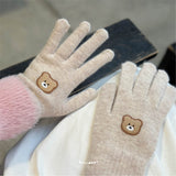 chanibear winter smart touch wool gloves (4color-beidge)