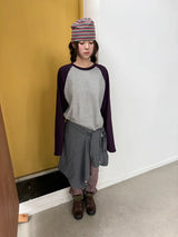 stripe short beanie