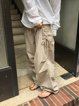 Soluna Parachute String Shirring Wide Banding Pants