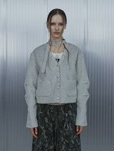 SHORT CHOKER JACKET / LIGHT GRAY