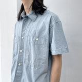 Mist Blue Double-Pocket Shirt