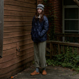 Stripe Wool Beanie_Navy