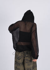 PUNCHING KNIT HOOD ZIP-UP