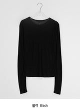 ノヒディ テンセル レイヤード ルーズフィット ロングスリーブTシャツ