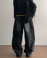 Bevel Cargo Denim Pants