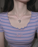 [NMIXX Sullyoon Necklace] メルティングハートカラーボーンネックレス