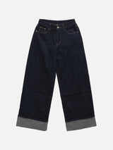 Bridge Roll-Up Raw Wide Pants (2c)