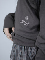 Loose V-Neck Long Sleeve -Brown