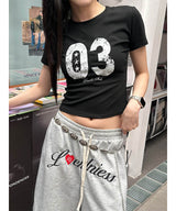 クラックナンバリングハーフTシャツ
