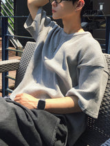 アビン クロップ ワッフル 半袖Tシャツ 4C