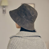 VA Stud Vegan Leather Bucket Hat / Khakibrown