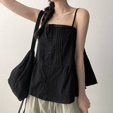 Sugar Lace Pin Tuck Pleated Nash Vest Blouse 