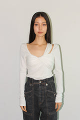[RE-STOCK] ロングスリーブツイストトップ / アイボリー