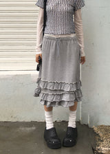 FRILL MIDI SKIRT