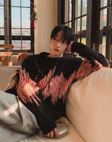 Noise Mohair Jacquard Over Knit