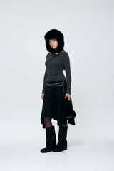 MUREN SHIRRING TOP / CHARCOAL