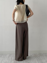 [Summer ver.] Tie Two Tuck Long Wide Slacks