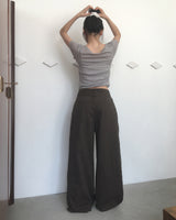 Putting Side Pintuck Wide Cotton Pants