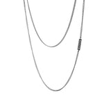 Men's ツーラインネックレスステンレススチールシンプルデザイン_CLEF クリーンライン ネックレス