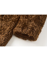 Melissa Teddy Bear Double Button Fur Shearling Midi coat Baby Brown 