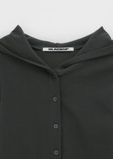 [MADE] プッシュウォーマーボタンフーデッドロングスリーブTシャツ