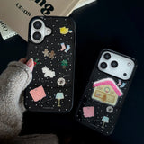 ウィンター ホーム コラージュ ブラック マグセーフiPhone ケース