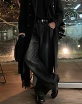 Lebey Daily Back Banding Wide Denim Pants