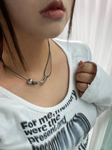 Leather Ball Buckle Necklace