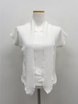 Pleated Tie-neck Short Sleeve T-shirt