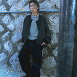 Wool blouson jacket / Black