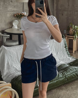 [U-BASIC] エブリデイUネックルーズTシャツ