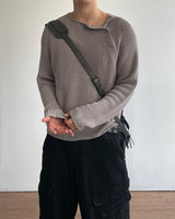 Beat Henley-Neck Crop Knit