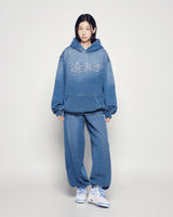 25FW デニムエフェクトズリーロングパンツ ネイビー