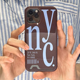NYC phone case brown (card)