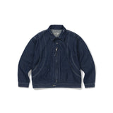 Arc panel denim blouson / Indigo