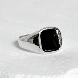 SV925-square point simple ring-L silver