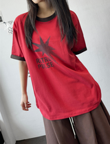 Lett Contrast Letter Tattoo Patch Short-Sleeve Tee 3color