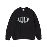 25SS ファブリックアップリケスウェットシャツ ブラック
