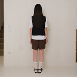 Black Tweed Button Vest