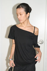 520 オフショルダーTシャツ (ブラック)