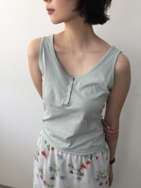 クラシックヘンリーボタンスリーブレス (4color)