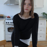 Square Rib Knit Black