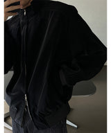 [Unisex]グロッシープリーツブルゾンジャケット(2color)