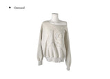 Runs Number Lettering Off Shoulder Brushed Sweatshirt