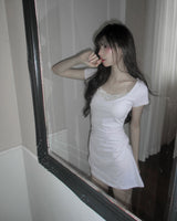 [MADE] Viola Lace Shirred Mini Dress