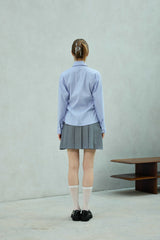 LOWELL SLIM FIT STRIPE SHIRRLING SHIRT / SKY BLUE