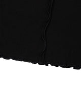 リブド ロング スカート(BLACK)