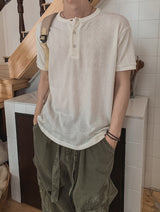 コイズヘンリーネックリンクル半袖Tシャツ